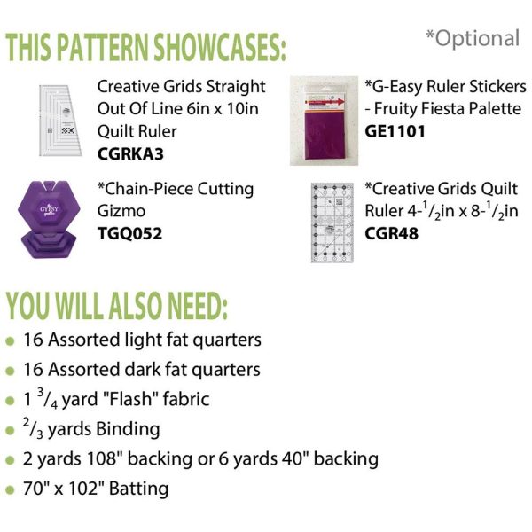 Cut Loose Press, Lightning Flash Quilt Pattern Hot on Sale - Image 2