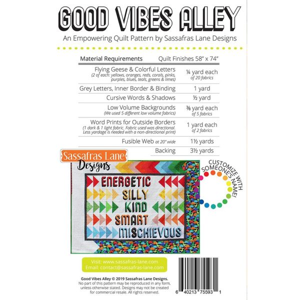 Sassafras Lane Designs, Good Vibes Alley Quilt Pattern Online - Image 4