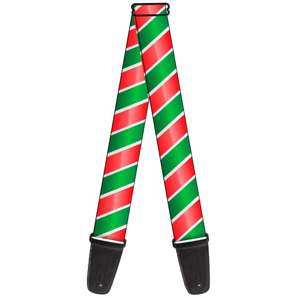 Guitar Strap - Candy Cane4 White Red Green on Sale
