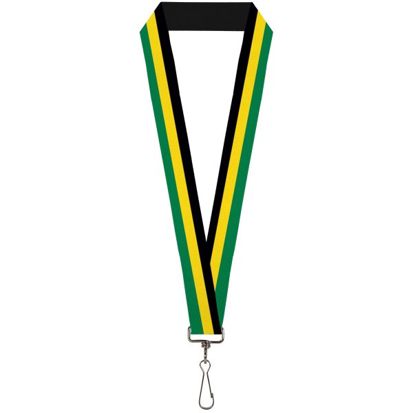 Lanyard - 1.0  - Stripes Black Yellow Green For Sale