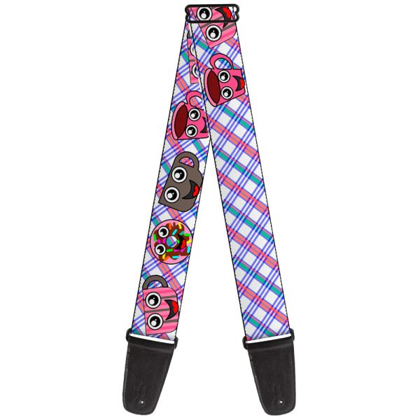 Guitar Strap - Donuts & Coffee Cartoon2 Cheap