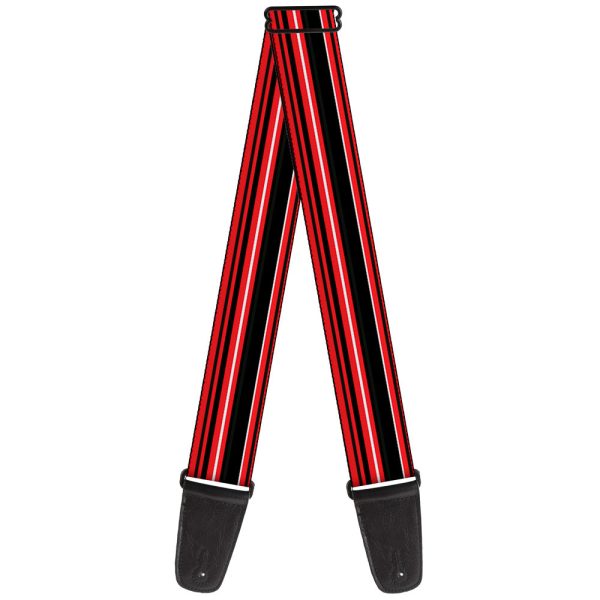 Guitar Strap - Stripes Red Black White Sale