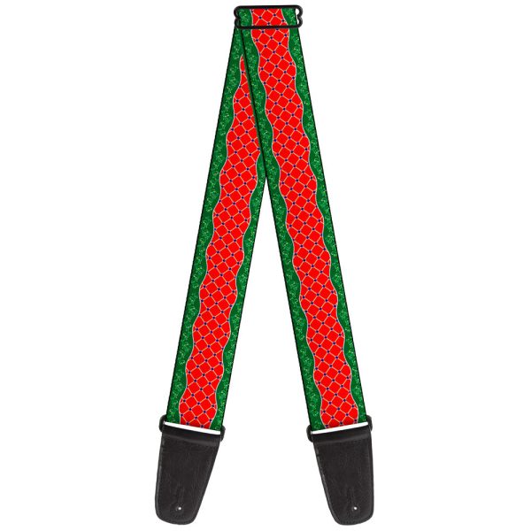 Guitar Strap - Holiday Trim Stripe Green Red Online