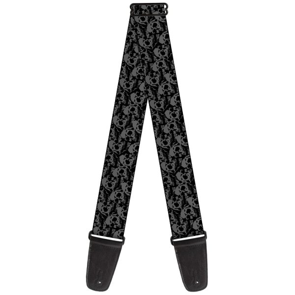 Guitar Strap - Skull Yard Black Gray For Sale