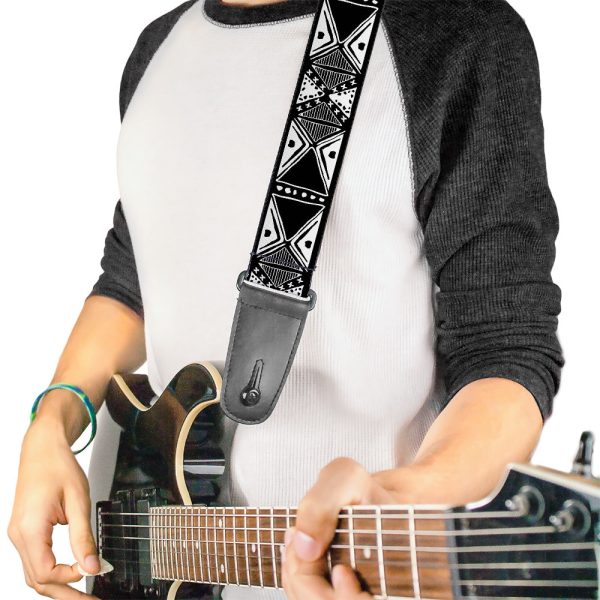 Guitar Strap - Tribal1 Black White Cheap - Image 2