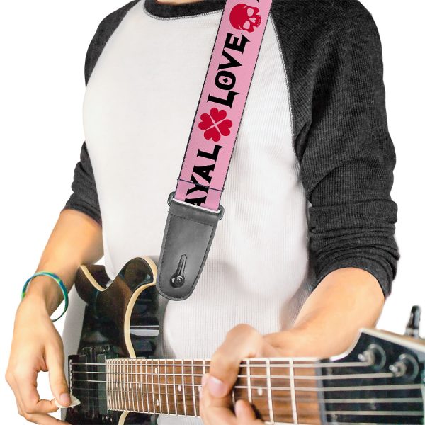 Guitar Strap - Love Hate Betrayal Pink Black Fuchsia For Discount - Image 2
