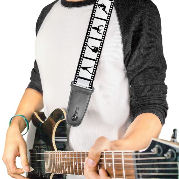 Guitar Strap - Girls Posing Film Strip White Black For Sale - Image 2
