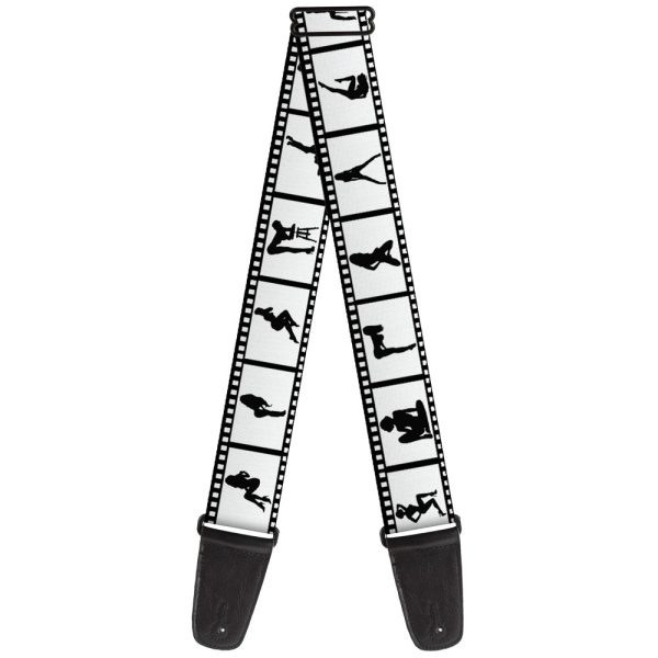 Guitar Strap - Girls Posing Film Strip White Black For Sale